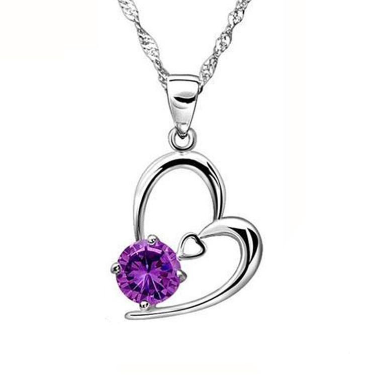 Trendy Korean Style Women's 925 Sterling Silver Heart-to-Heart Necklace