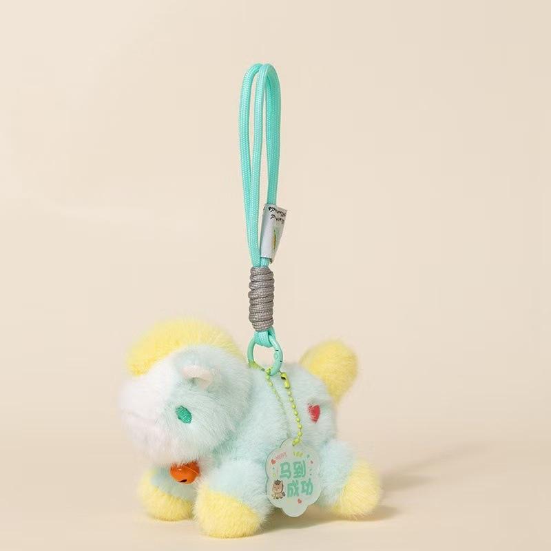 Cute Stuffed Animal Horse Key Ring Pony Bag Accessories Pendant For Women Mini Horse Keychian Plush Toy New Year Gift Small Doll