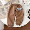 Pantalones de chándal para bebé con entrepierna abierta y forro polar: Ropa Gruesa y Cálida de Otoño/Invierno para Niños y Niñas