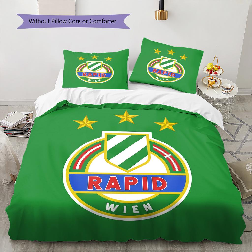 SK Rapid Wien Pattern Bedding Quilt Set Home Decoration Gift (1 * Duvet Cover + 2 * Pillowcase Without Core)