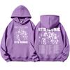 Günlük Rahat Giyim İçin Unisex Hafif Uzun Kollu Baskılı Kapüşonlu Sweatshirt