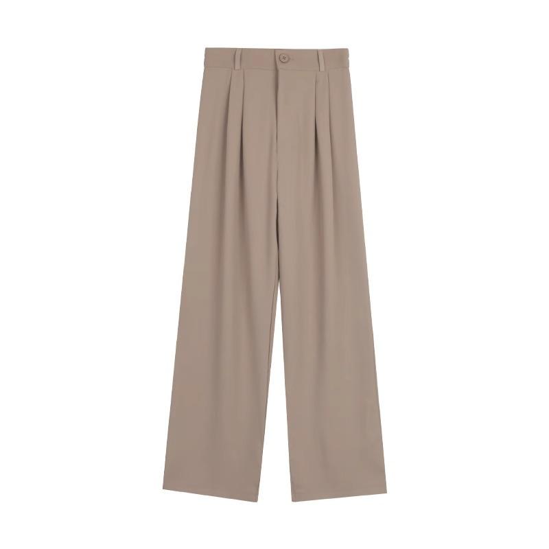 Summer new fashion suit casual pants women's straight high waist mopping wide leg trousers