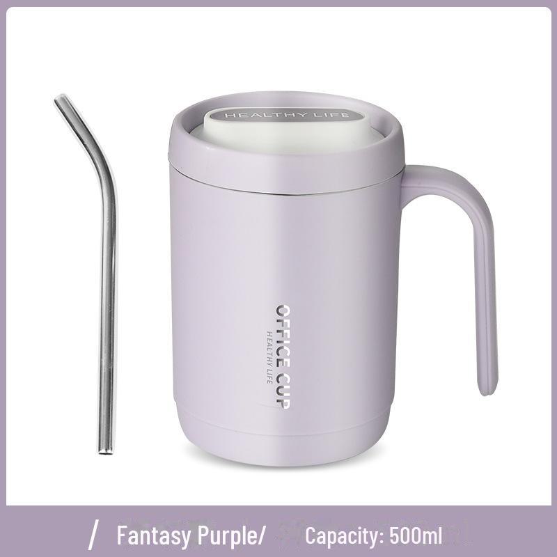 Stainless Steel Insulated Straw Cup - Large Capacity Mug for Coffee, Milk Tea & More