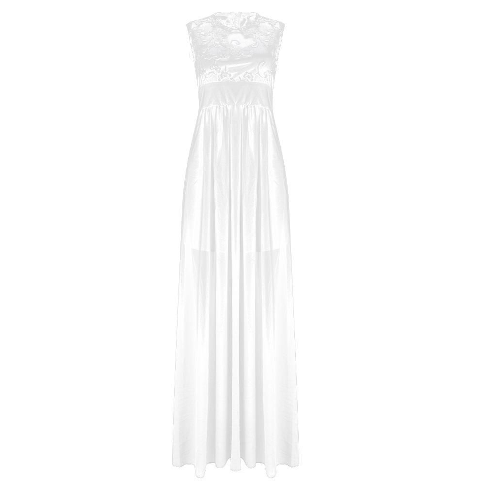 2025 European & American Slim-fit Evening Gown – Light Blue Lace Patchwork Chiffon, Back Zipper, 10 Colors Available