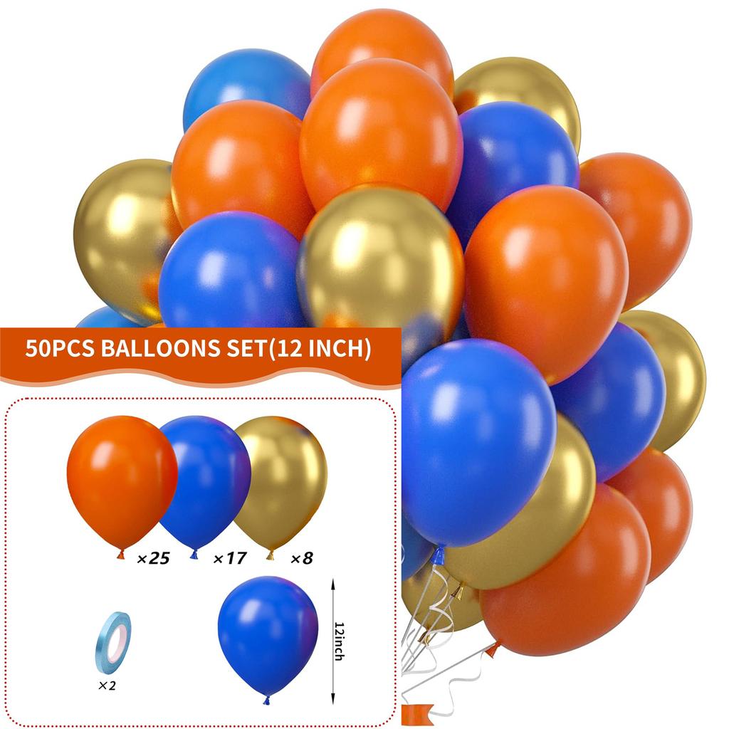 12inch 50pcs multi-color balloon set, suitable for weddings, birthdays, themed parties, pre wedding parties, family gatherings