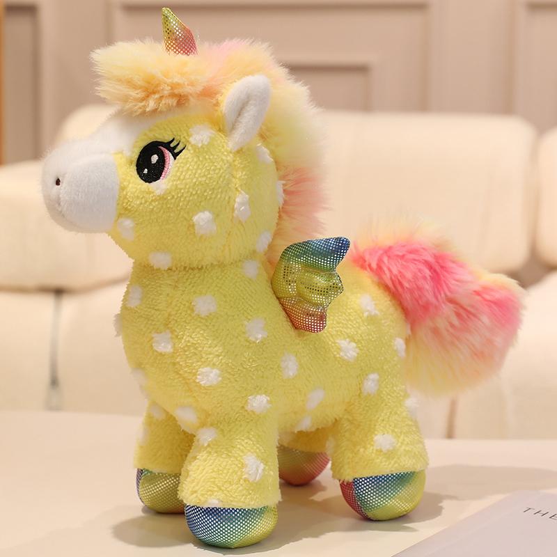 25/30CM Kawaii Rainbow Wings Unicorn Plush Toy Cute Rainbow Horse Pillow Stuffed Soft Animal Doll Unicorn Toy for Birthday Gift