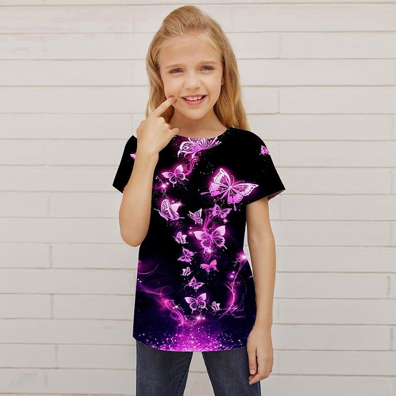 Summer T-Shirt Short Sleeved Energetic Sports Fashion Children Aged 3-12 Outdoor Leisure Daily