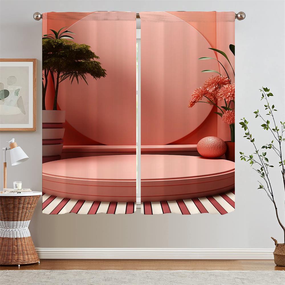 Morandi Pink Kitchen Curtains Salon 2 Cheap Pieces Short Window Curtains Home Chiffon Curtain Tiebacks Blinds Curls Tentacles