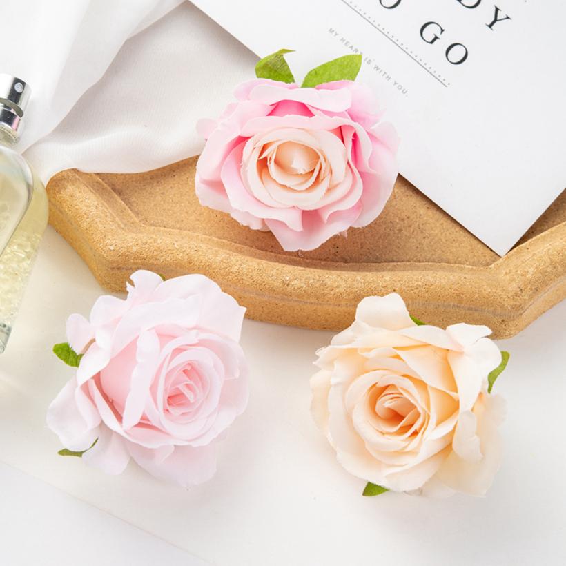 10/50Pcs Silk Roses Scrapbook Wedding Garden Home Party Decor Christmas Wreaths Accessories Candy Box Artificial Flowers Cheap