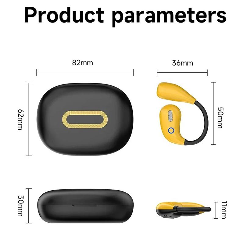 Wireless Touch Ear-Hook Earphones Painless Wear HiFi Stereo Music With HD Microphones Digital Display Noise Cancel
