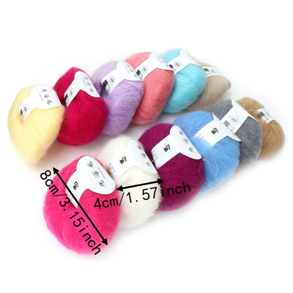 12pcs Knit Grade Mohair Yarn Rolled Form Long Wool Yarn Durable Angora Yarn  For Garments