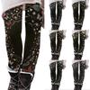 Women's Floral Print Stretch Leggings Casual Pants for Home Wear