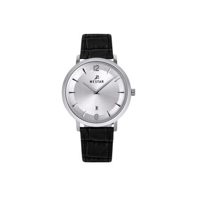 Profile Leather Strap Silver Dial Quartz 50219STN107 Mens Watch