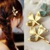 The Latest Models Three-dimensional Leaves Fresh Retro Small Hairpin Side Clip Hair Accessories Wholesale Hair Sticks Crystal
