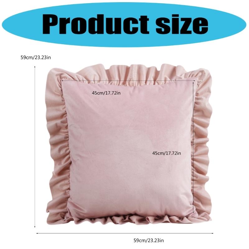 Zartes Beflocktes Rüschen-Kissenbezug Polyester Bettbezug Mit Dekorativer Kante für Schlafzimmer Wohnzimmer Styling