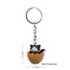 Adorable Eggshell Cartoon Cat Resin Pendants Keychain For Gifts Children