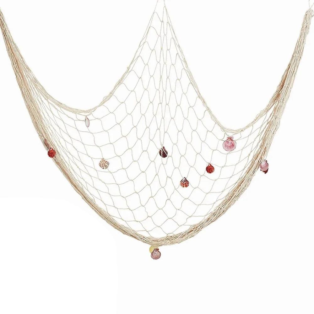 Beige Color Decorative Fishing Net Wall Hanging Display Net Home Photography Props