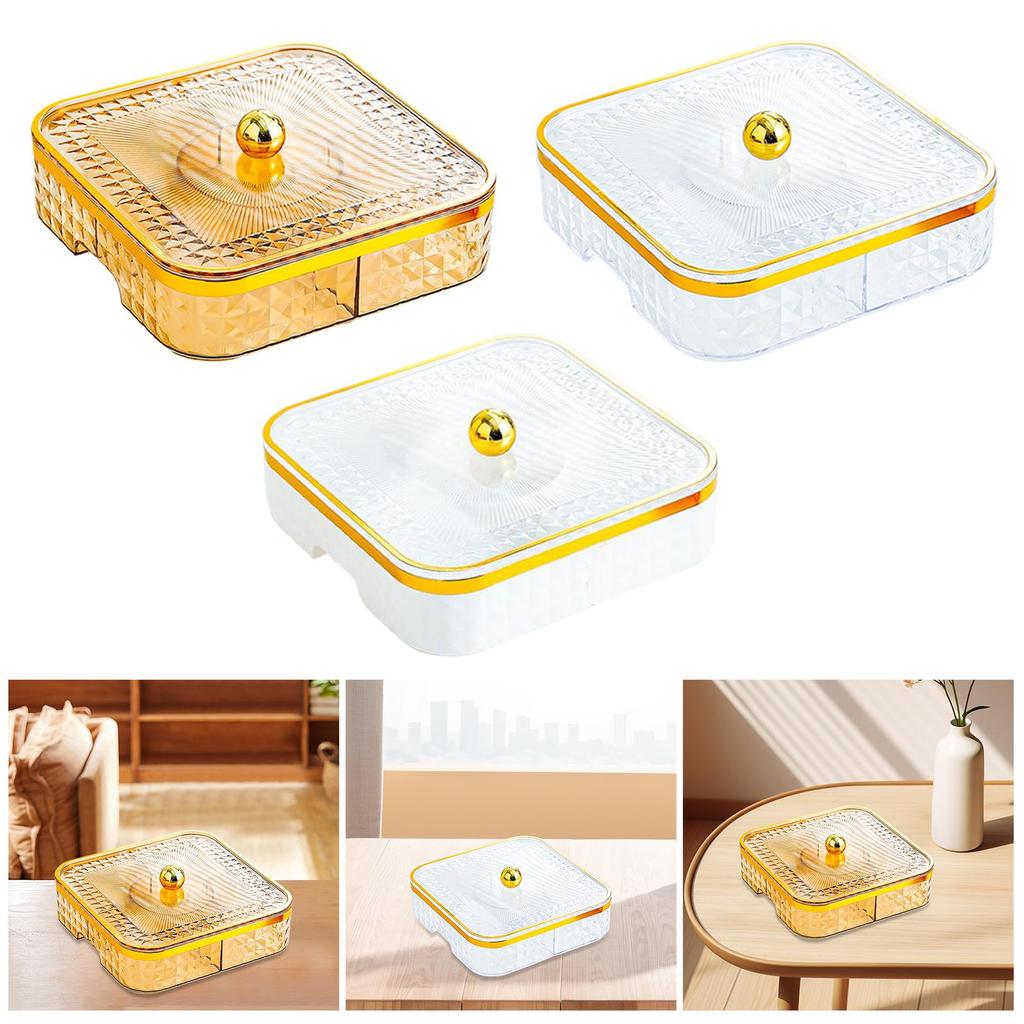 Divided Serving Tray Tableware Snack Container for Fruits Nuts Kitchen