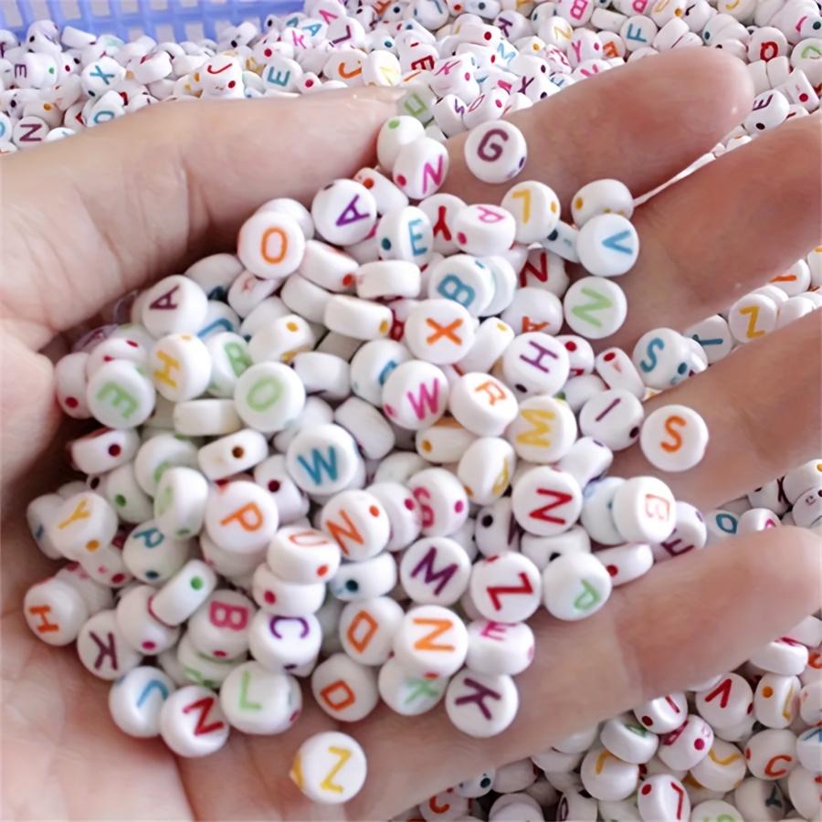 48Pcs/Lot 4*7m A-Z 26Letter Round Flat Alphabet Spacer Beads For Jewelry Making Handmade Diy Bracelet Necklace
