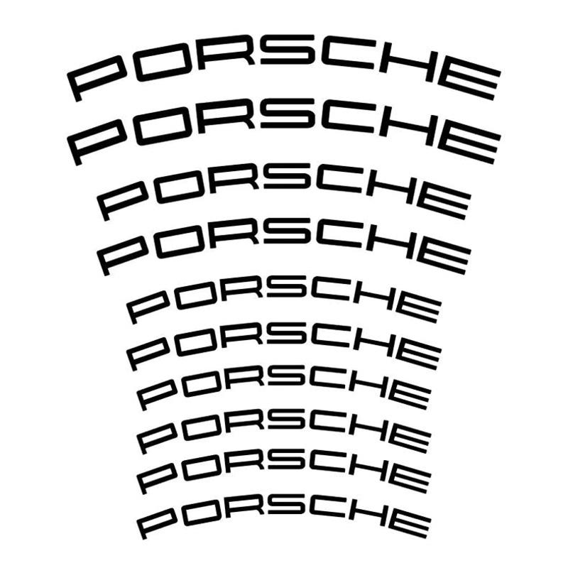 Car Brake Caliper Tire Rim Strips Decor Decal For Porsche Cayenne Panamera Macan 911 Taycan Boxster Cayman Car Wheel Hub Sticker