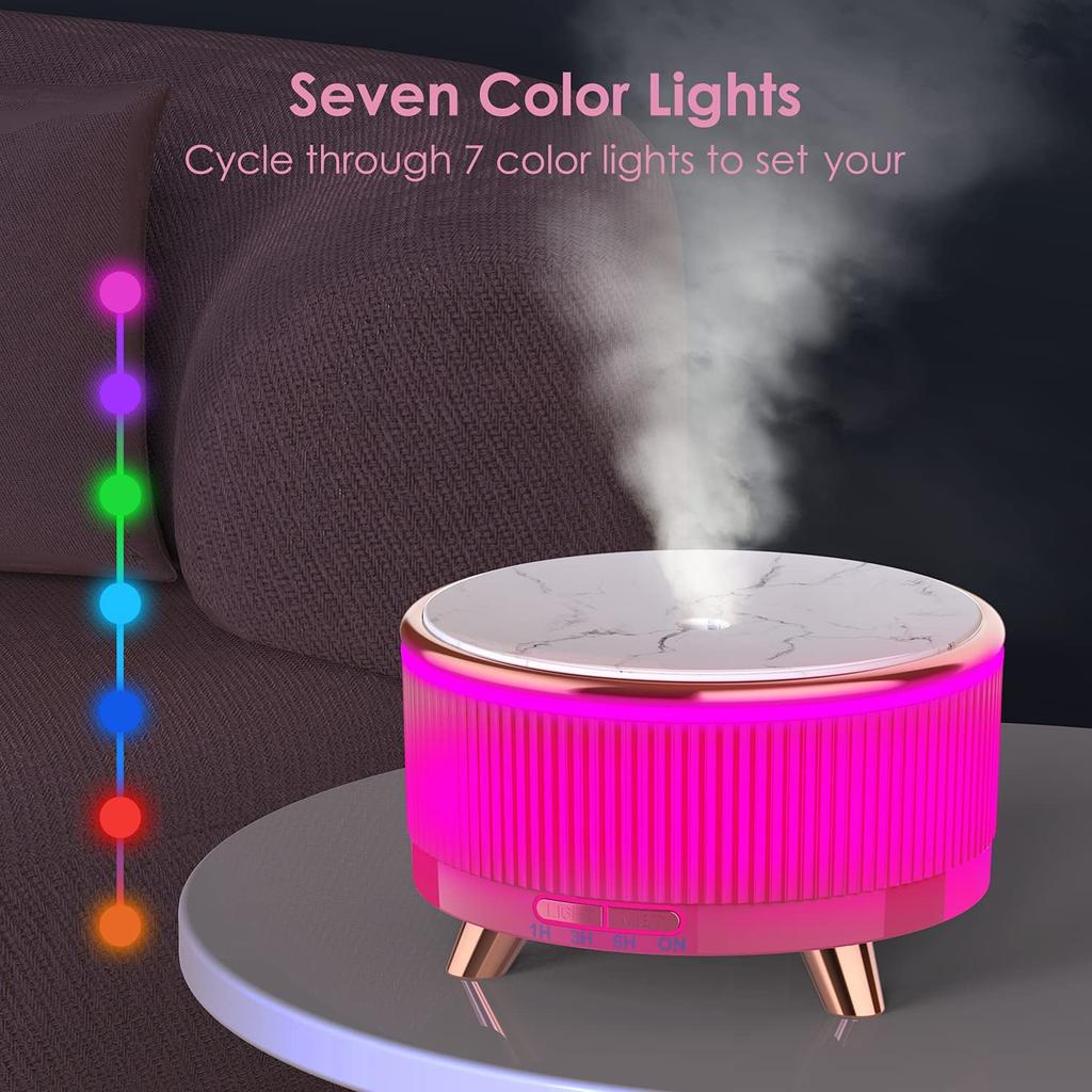 500ml Ultrasonic  Humidifier Aromatherapy Diffusers Electric Ential Oil Aroma Diffuser Mist Sprayer LED Night Mp