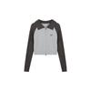 Cardigan short retro contrasting color design knitted sweater women's autumn short inner bottoming shirt double zipper sweater women