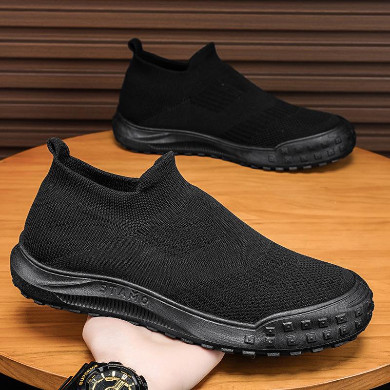 Neue Schuhe für Herren Lässige Sportschuhe Atmungsaktive Strick-Sneaker Frühling Sommer Slipper Loafer