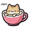 Coffee Cup Cat Brooch Cartoon Brooch, Kitten Enamle Lapel Pin, Animal Metal Pin Theme Alloy Badge, Clothing Accessories for Lovers