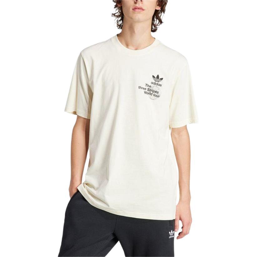 adidas Bt Short Sleeve T-Shirt Cream White Men Streetwear IS2902