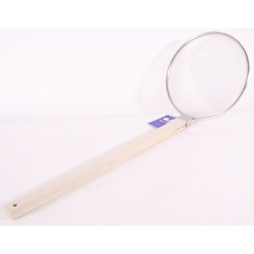Three Snow Wooden Handle Soba Frying, Thick Net, 24cm, Commercial Grade, Ramen Draining Net, Tsubame-Sanjo, Made In Japan, Three Snow Shinkoshi Works