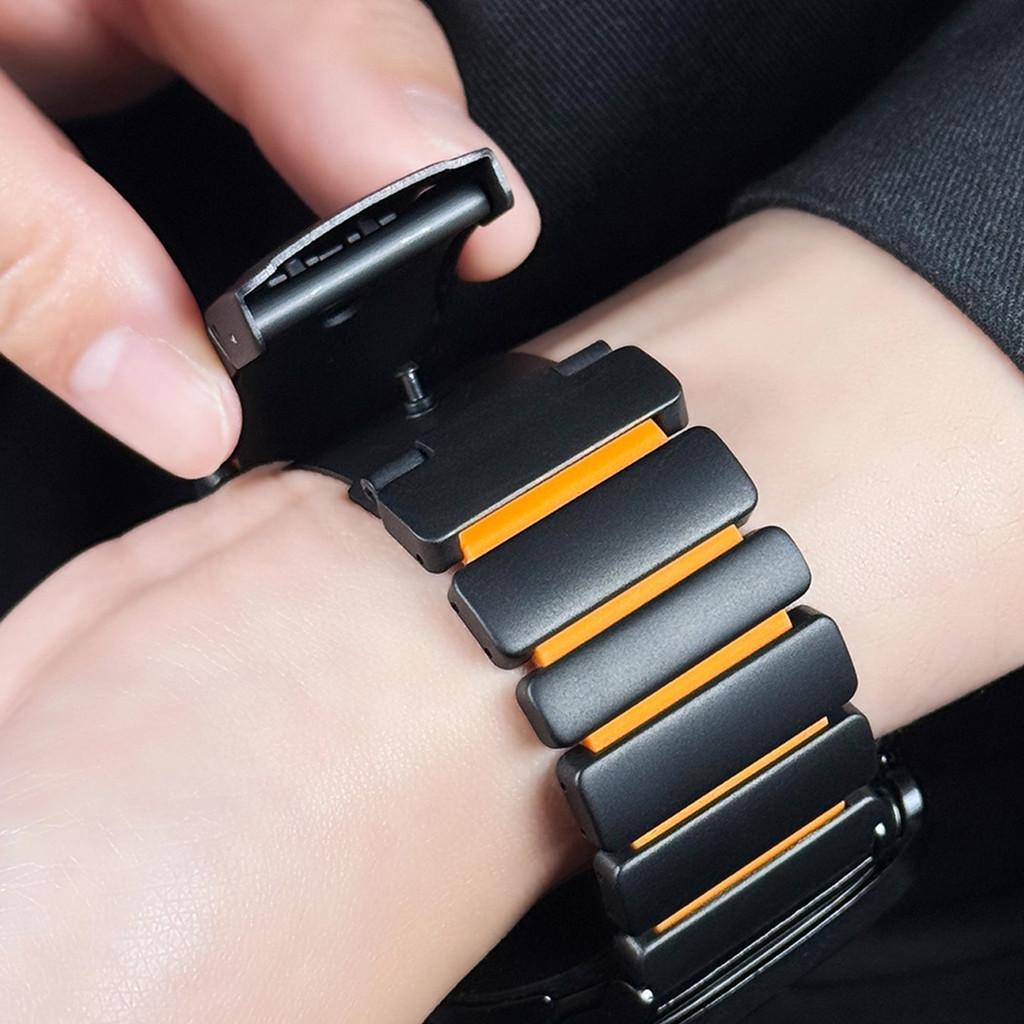 Luxury Titanium Metal Silicone Strap For Apple Watch Ultra 3 49mm 11 10 46mm Men Bracelet Strap For iWatch 9 8 7 6 5 4 44mm 45mm