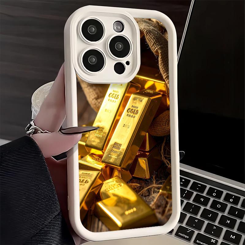 Phone Case for iPhone 17 Air 16E 15 16 Pro Max Fine Gold Pattern Printing Cover 14 Plus 13 12 Mini Soft Shell Silicone Fundas