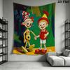 Pinocchio Fairy Tale Tapestry, Two Puppet Friends Print Wall Hanging Tapestry for Bedroom Living Room Background Decor