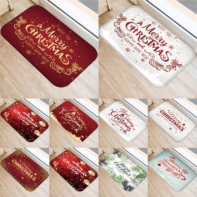Tapis de porte d'entrée joyeux noël et nouvel an, décoration de maison, salle de bain, cuisine, tapis de sol antidérapant, tapis de couloir de salon
