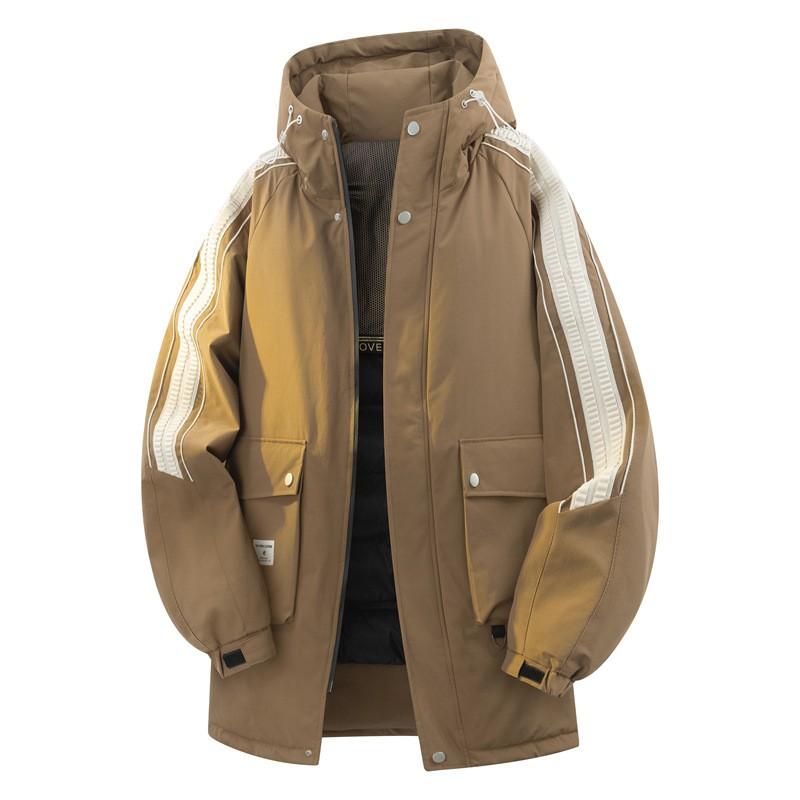 Mens Mid-Length Winter Down Jacket 90% White Duck Thick Warm Casual Coat