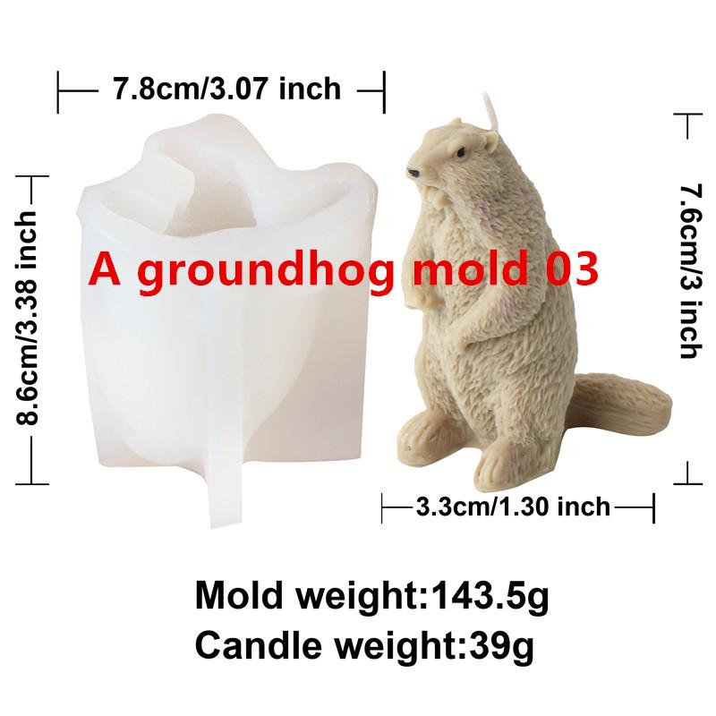 3D Cartoon Hedgehog Groundhog Silicone Candle Mold DIY Cute Animal Handmade Scented Candle Gypsum Mould Home Decor Gift