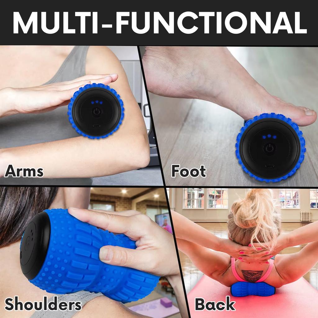 Vibration peanut massage ball is suitable for plantar fasciitis, 4-speed relief of muscle pain, deep tissue therapy for myofasci
