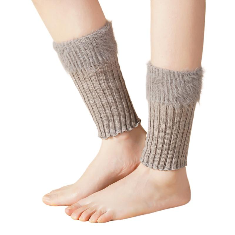 Women's Autumn Long Socks Knitted Foot Cover Leg Warmers Winter Protector Stocking Legging Non-Slip Home Ladies Socks