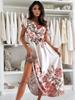 2025 European & American Summer Floral Tie-Waist Long Dress