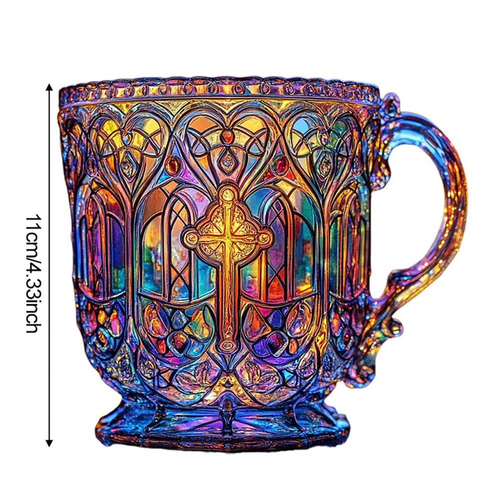 Kopp Kaffekopp Sett Fargerike Kirke Kopper for Kristne Gaver Trofaste Venner Håndlaget 400ml Kors Kaffekopper med Religiøs Kunst