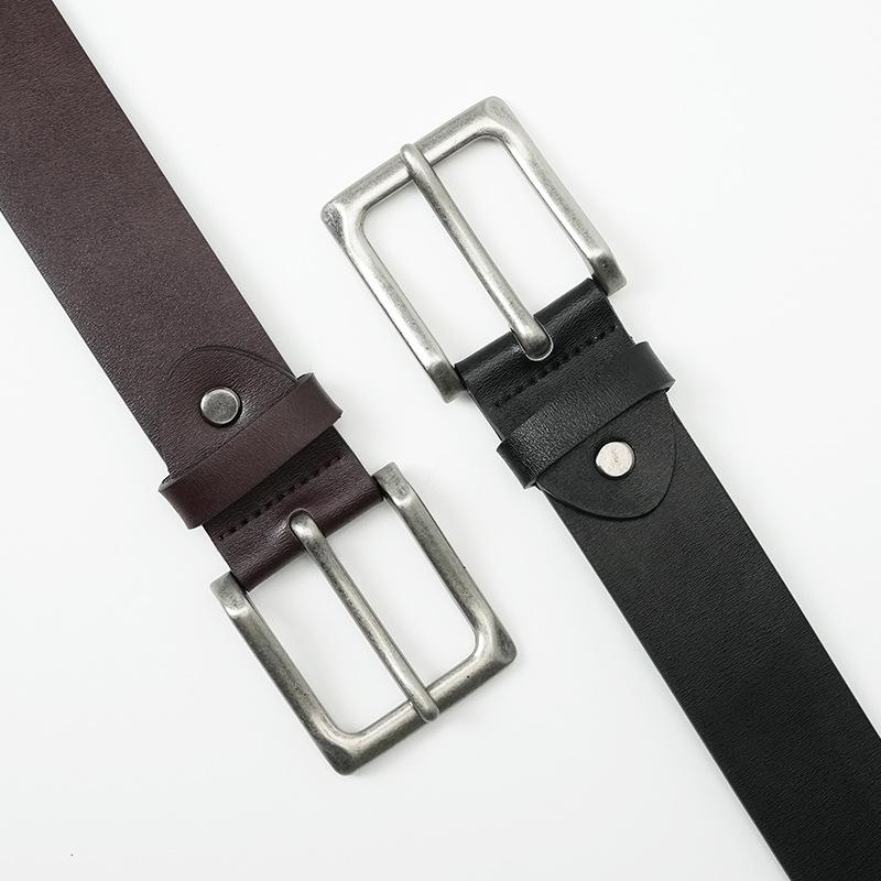 Needle Buckle Belt Men's Cowhide 3.8 Wide Genuine Leather Casual Belt Belt Belt
