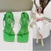 Pinch Sandals Women's Summer 2025 Summer New Shoes High Heel Personalized Toe Large Size Fashion Super Fire Green