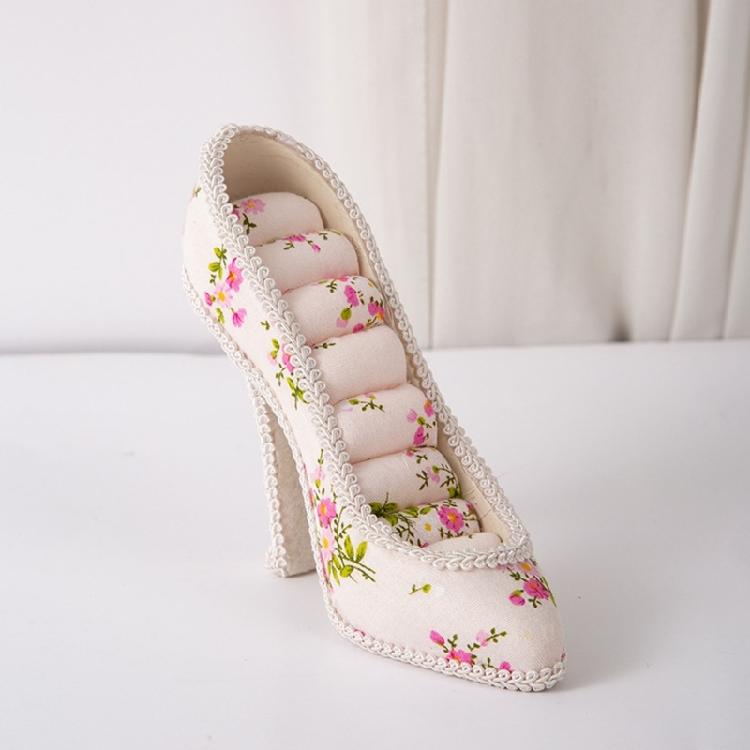 Dekorativer High Heel Schmuckhalter mit weichem Flanellfutter zur Aufbewahrung von Ringen und Ohrringen Ausstellungsständer