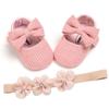Baby Girl Princess Shoes With Flower Decoration For Spring And Fall Play