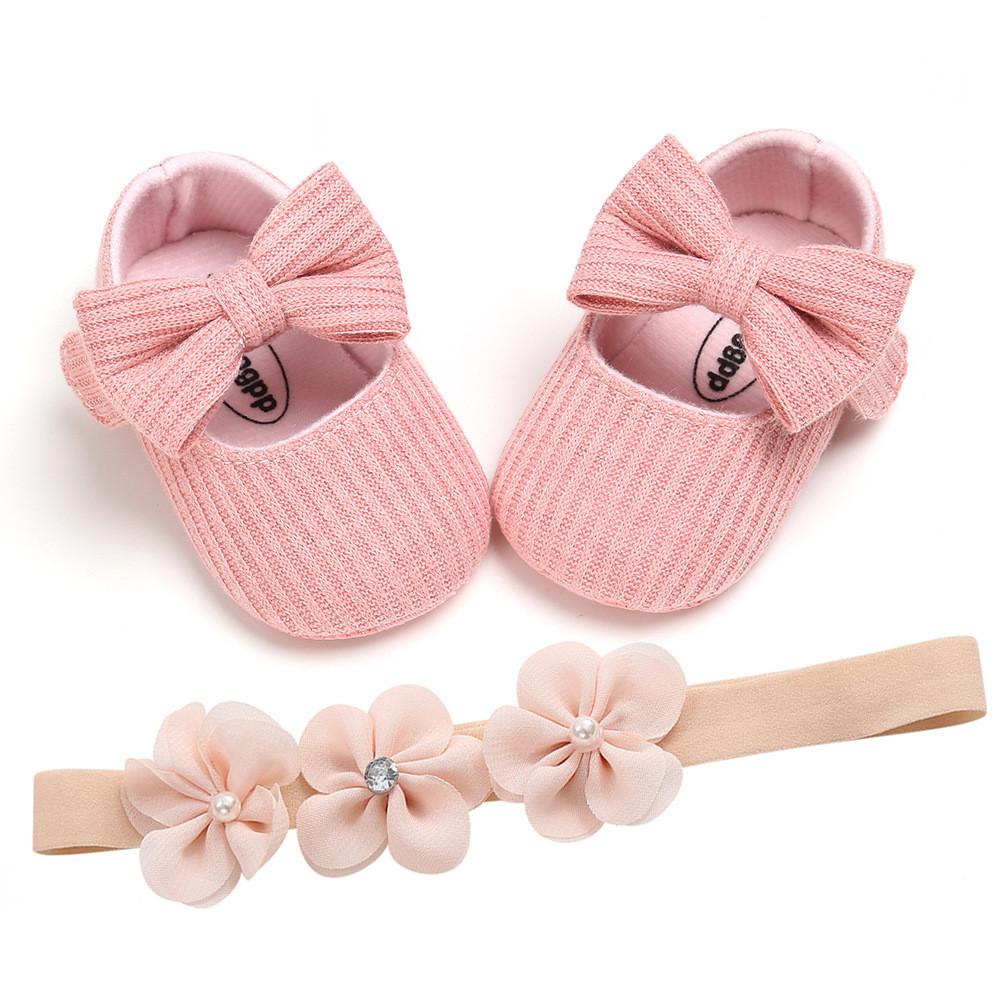 Baby Girl Princess Shoes With Flower Decoration For Spring And Fall Play