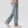 Men's Elastic Loose Straight Wide-Leg Jeans - Large Size Casual Spring/Summer Trendy Pants
