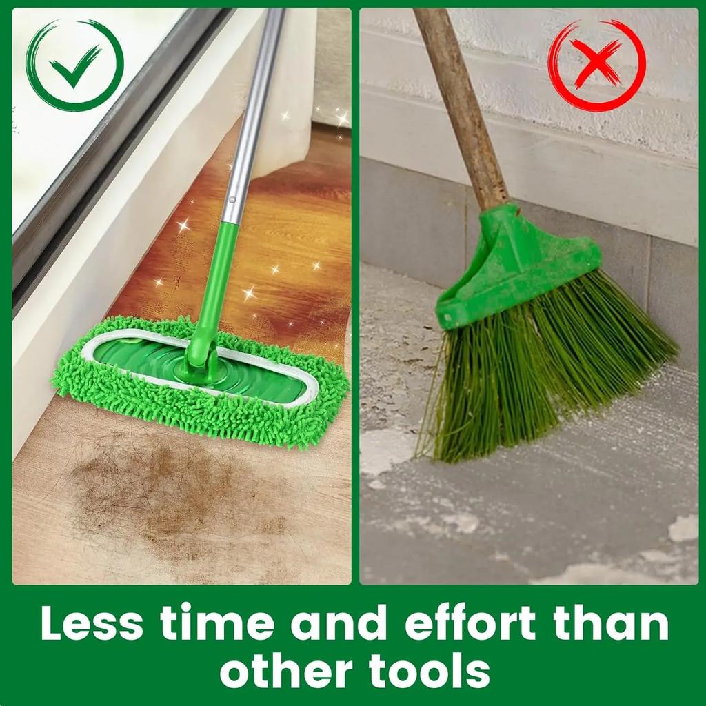 10pcs Reusable Microfiber Mop Pads Compatible for Swiffer Sweeper Mop Dry Sweeping Cloth Washable Wet Mopping for Floor Cleaning