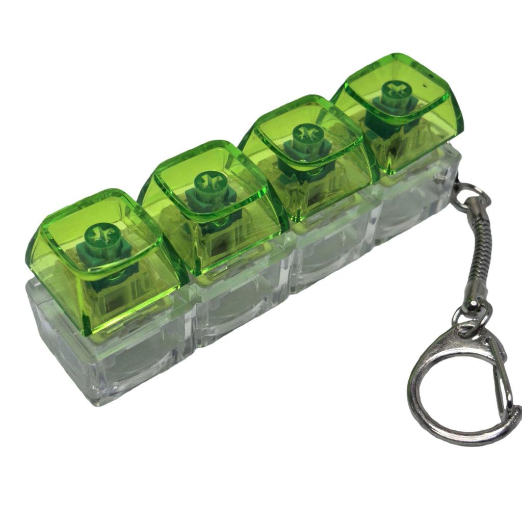 Cross 4-Key Decompression Button PC Keycap: High-Transparency Keycap Mechanical Keyboard Switch Stress-Relief Toy Keychain