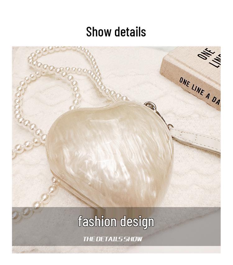 Heart-Shaped Acrylic Evening Crossbody Bag for Women