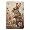 X Inch Vintage Floral Bunny Iron Sign  Fun Home Kitchen Office Wall Decor